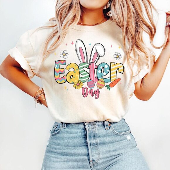 Tops - Cute Easter Shirt, Easter Graphic Shirt Gift